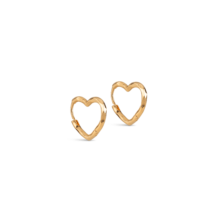 Enamel Organic Heart Small Hoops I Forgyldt Sølv – E413GM