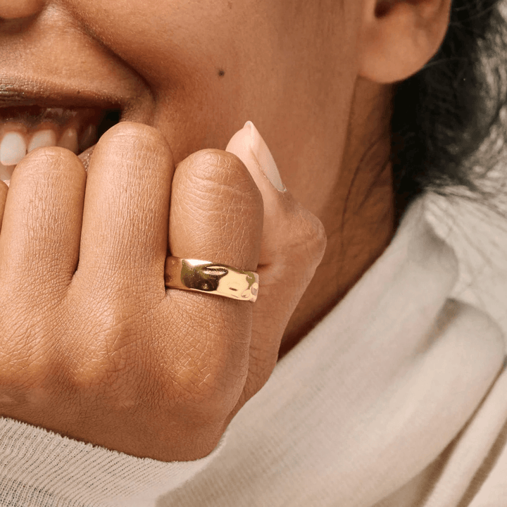 Enamel Sandra Forgyldt Ring - R91G Str 57 – produktbillede 2