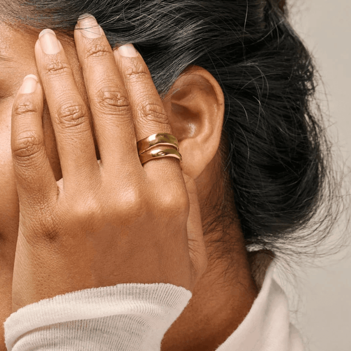 Enamel Sandra Statement Ring - Forgyldt - R92G – produktbillede 2