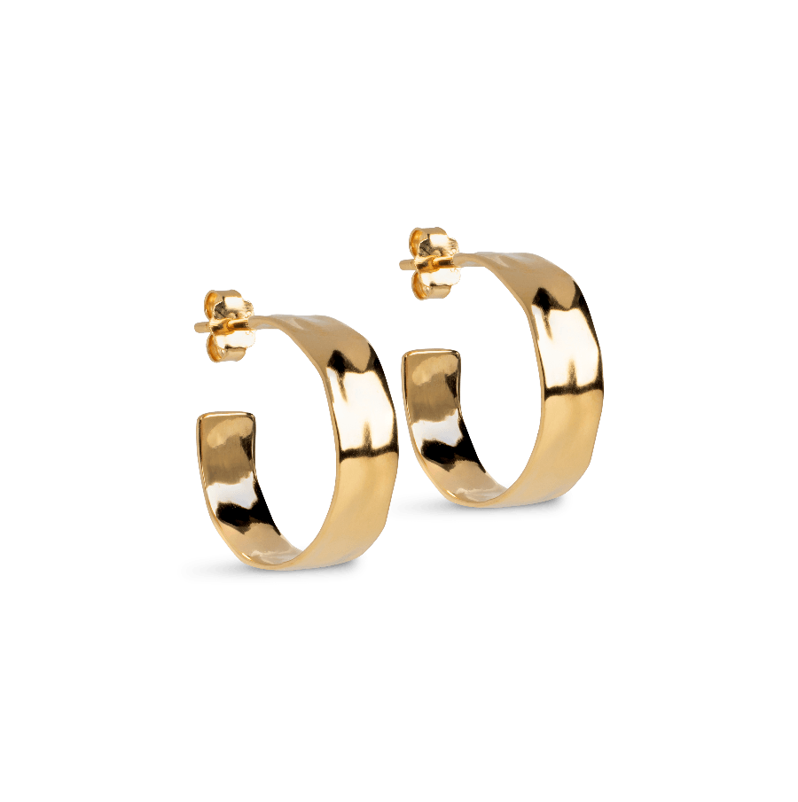 Enamel Sandra Wide Forgyldte Hoops 20 mm - E393G – E393G