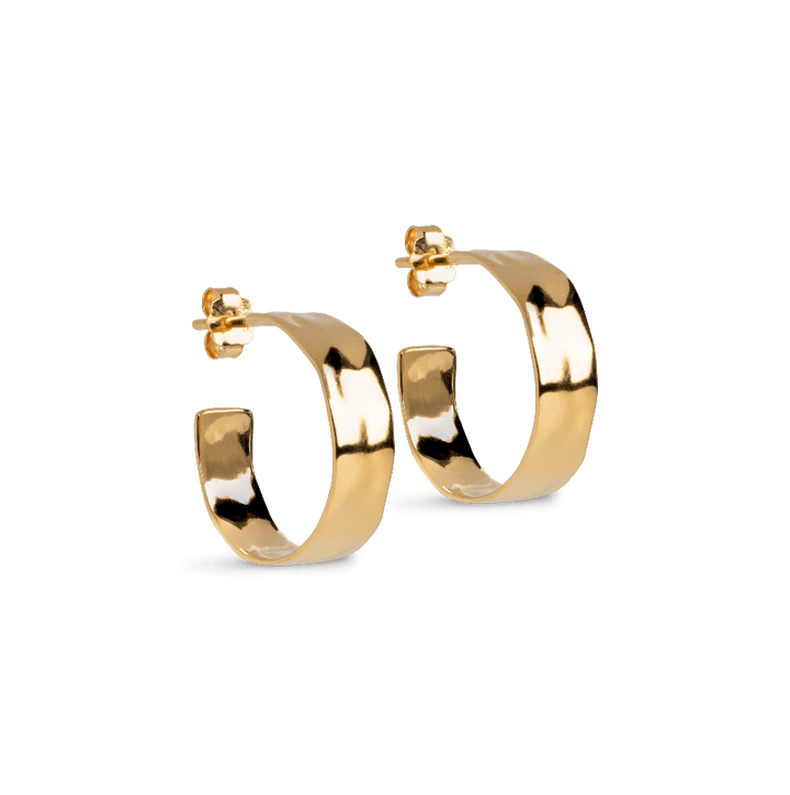 Enamel Sandra Wide Forgyldte Hoops 20 mm - E393G – E393G