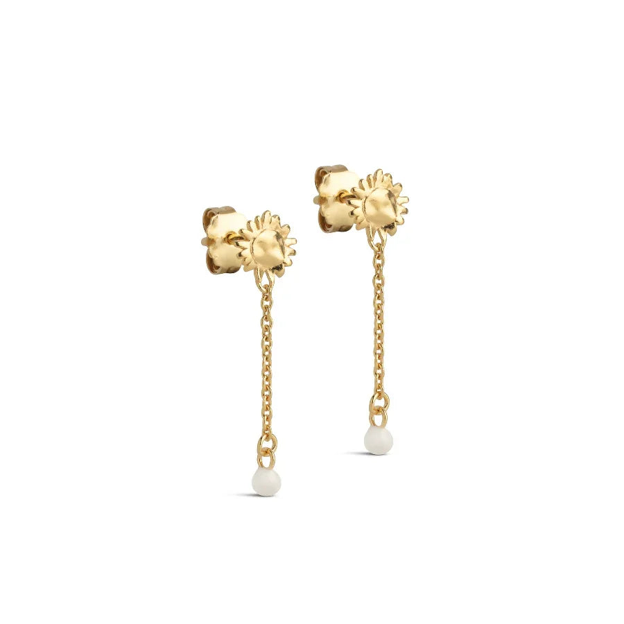 Enamel Sunshine Drop Earrings Daisy – E423G-Daisy