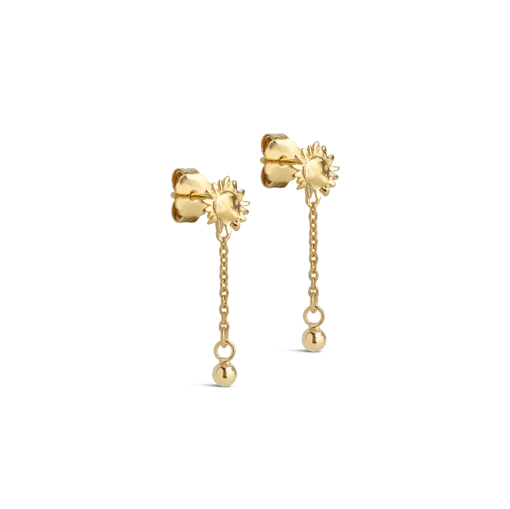Enamel Sunshine Drop Earrings I Forgyldt – E423G
