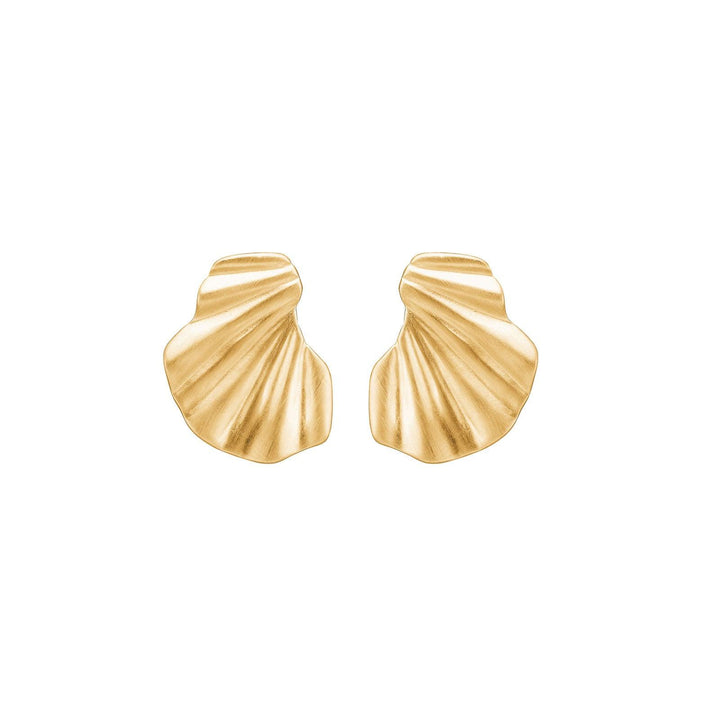 Enamel Wave sølvforgyldt ørestikker - E70GM – E70GM