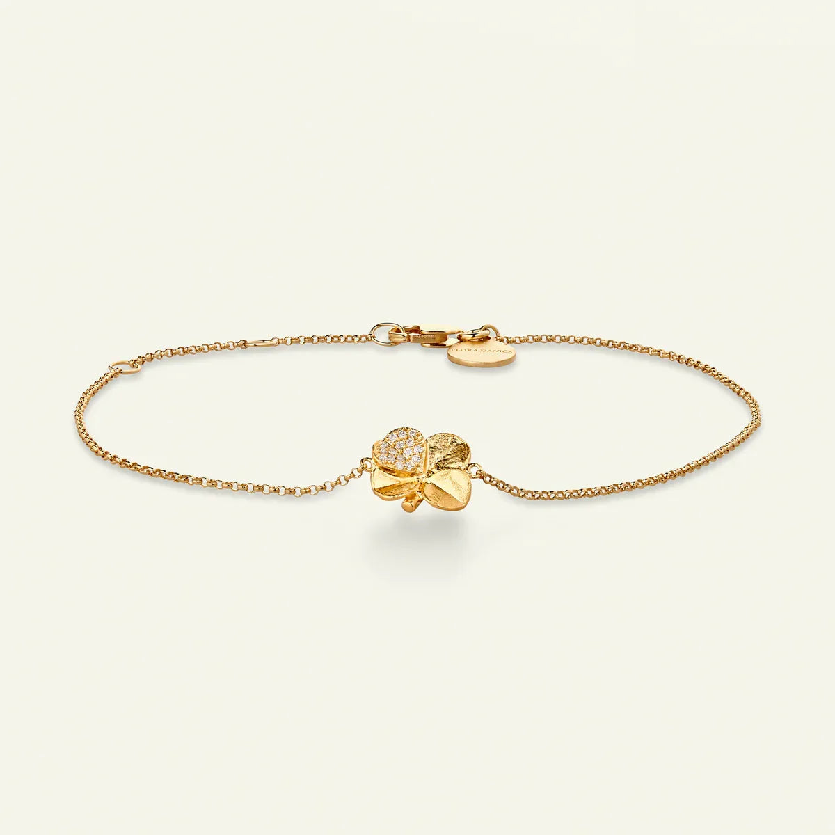 Flora Danica Firkløver Armbånd Pavé Forgyldt – 907.FLC-BR-G-Pavé