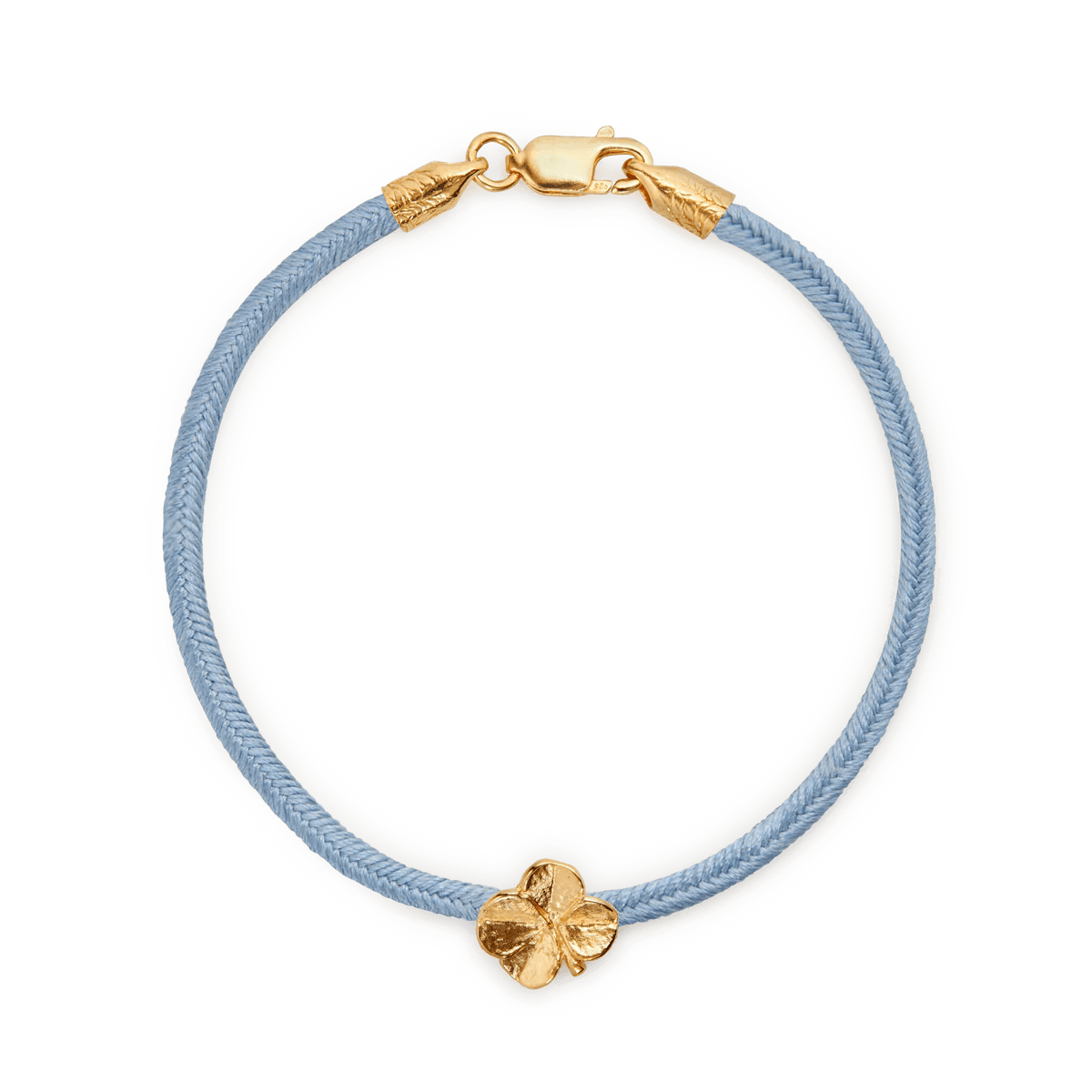 Flora Danica Firkløver Silke Armbånd Blå - Forgyldt – 907.FLC-SILK-BLUE-G-001