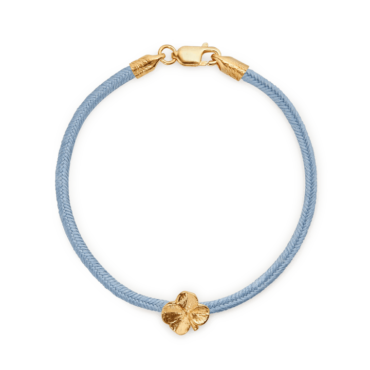 Flora Danica Firkløver Silke Armbånd Blå - Forgyldt – 907.FLC-SILK-BLUE-G-001