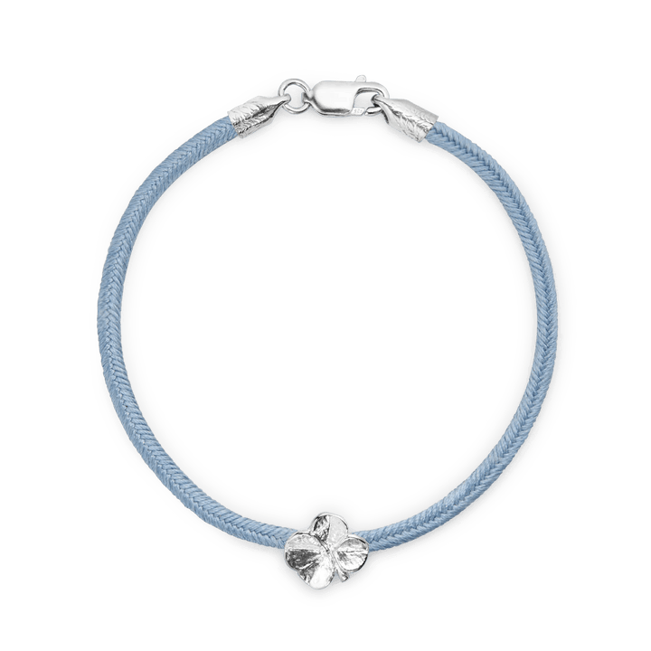 Flora Danica Firkløver Silke Armbånd Blå - Sølv – 907.FLC-SILK-BLUE-S-001