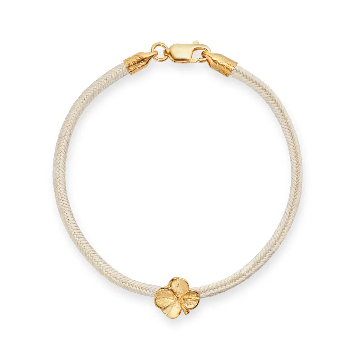 Flora Danica Firkløver Silke Armbånd Champagne - Forgyldt – 907.FLC-Silk-Champagne-G-001