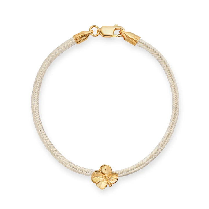 Flora Danica Firkløver Silke Armbånd Champagne - Forgyldt – 907.FLC-Silk-Champagne-G-001