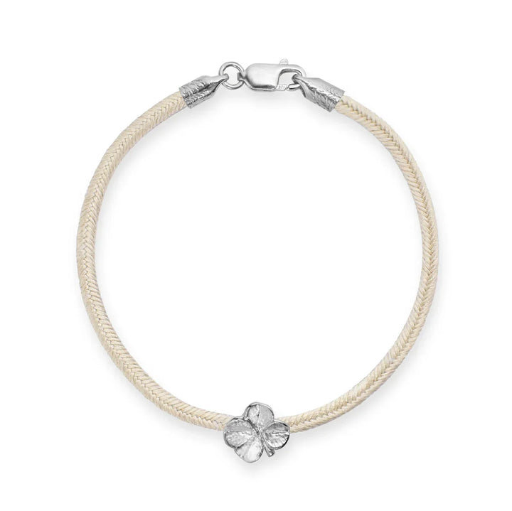 Flora Danica Firkløver Silke Armbånd Champagne - Sølv – 907.FLC-Silk-Champagne-S-001