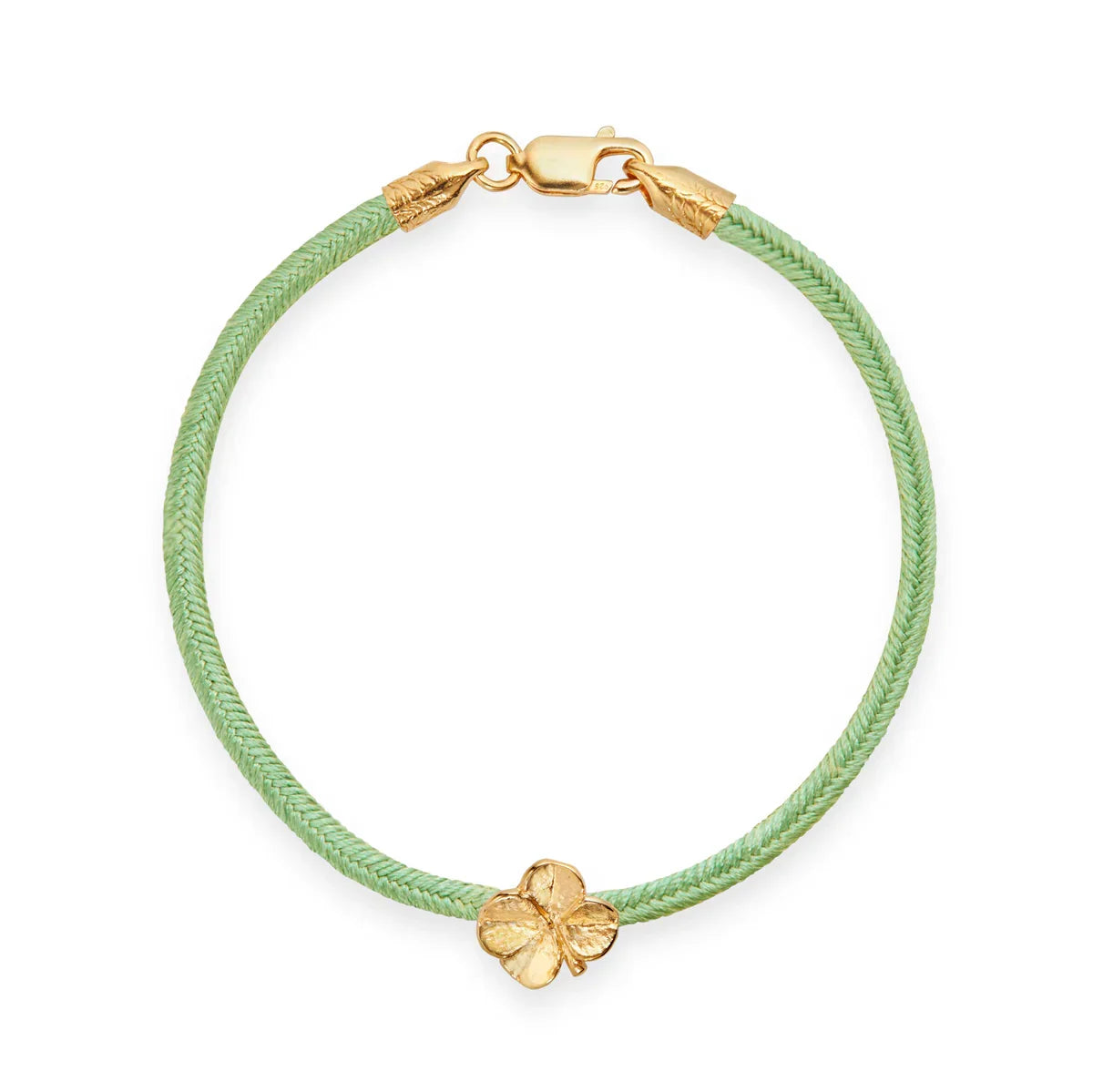 Flora Danica Firkløver Silke Armbånd Lysegrøn - Forgyldt – 907.FLC-Silk-Lightgreen-G-001