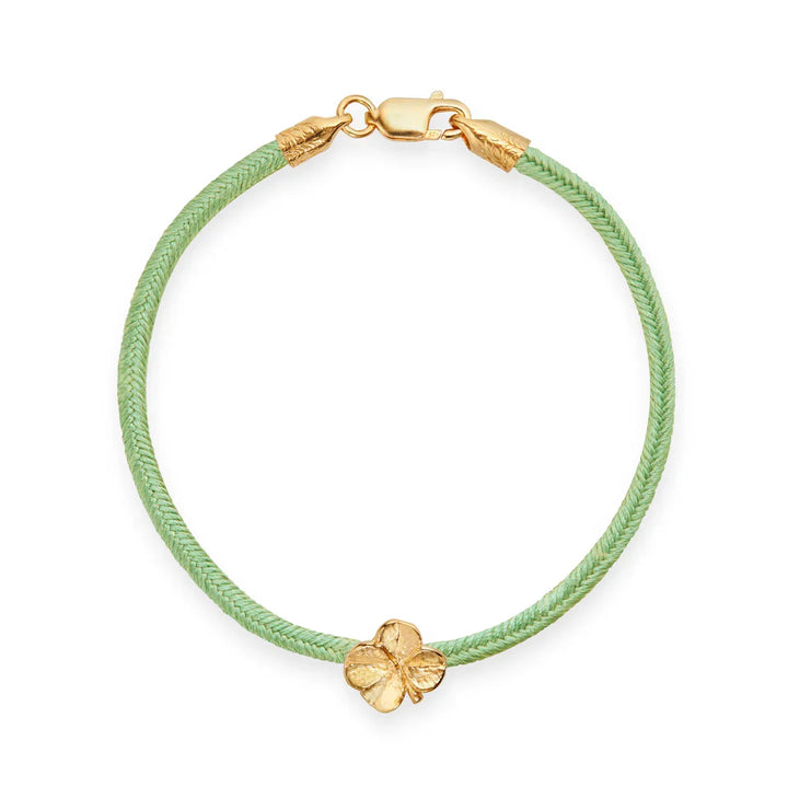 Flora Danica Firkløver Silke Armbånd Lysegrøn - Forgyldt – 907.FLC-Silk-Lightgreen-G-001