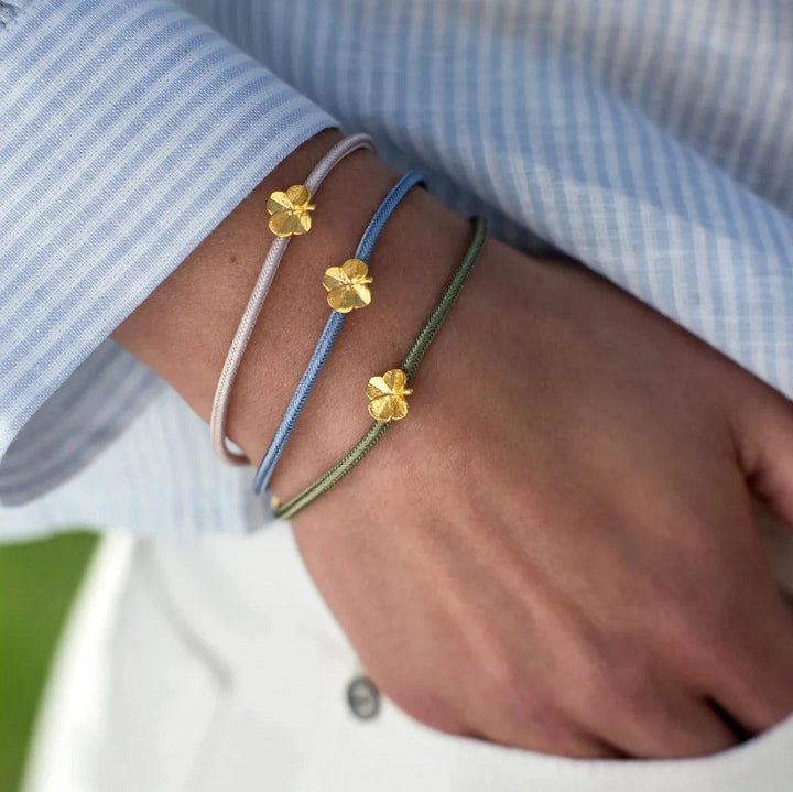 Flora Danica Firkløver Silke Armbånd Oliven - Forgyldt – produktbillede 2