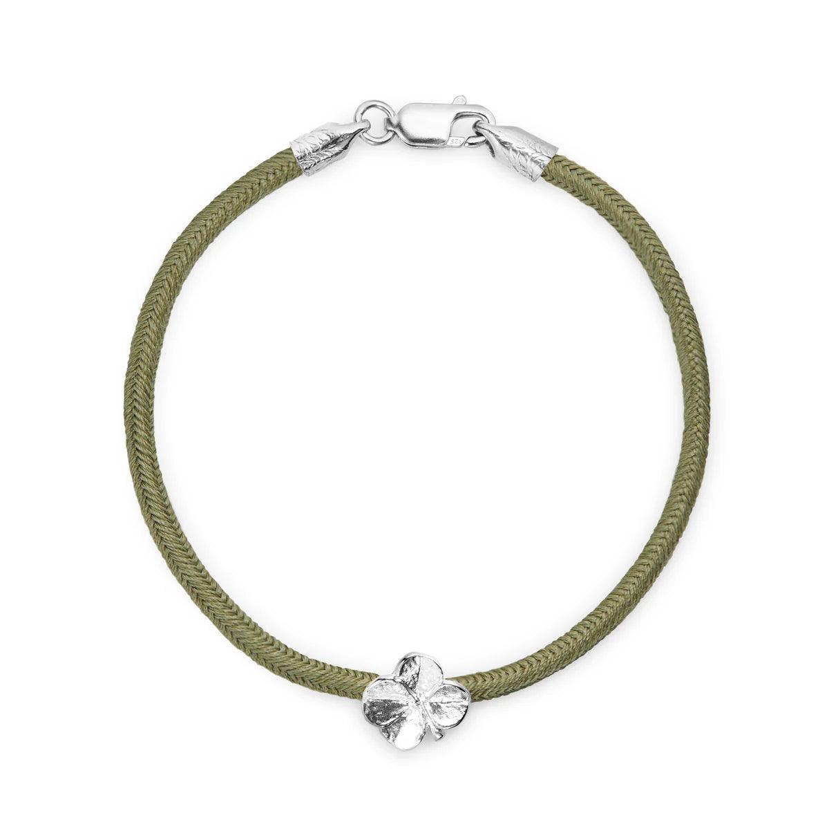 Flora Danica Firkløver Silke Armbånd Oliven - Sølv – 907.FLC-SILK-OLIVE-S-001