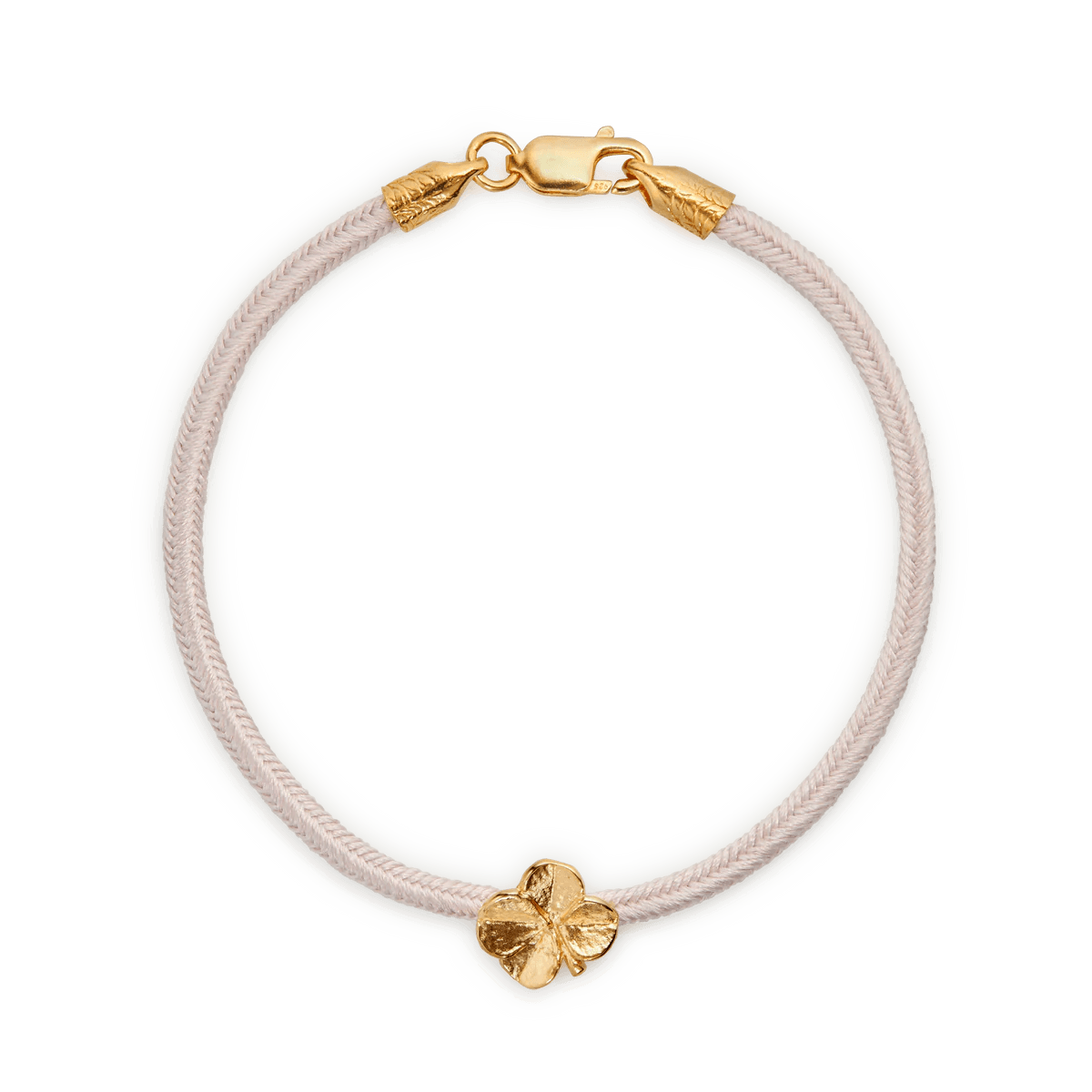Flora Danica Firkløver Silke Armbånd Rosa - Forgyldt – 907.FLC-SILK-ROSE-G-001