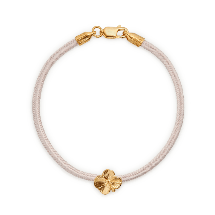 Flora Danica Firkløver Silke Armbånd Rosa - Forgyldt – 907.FLC-SILK-ROSE-G-001