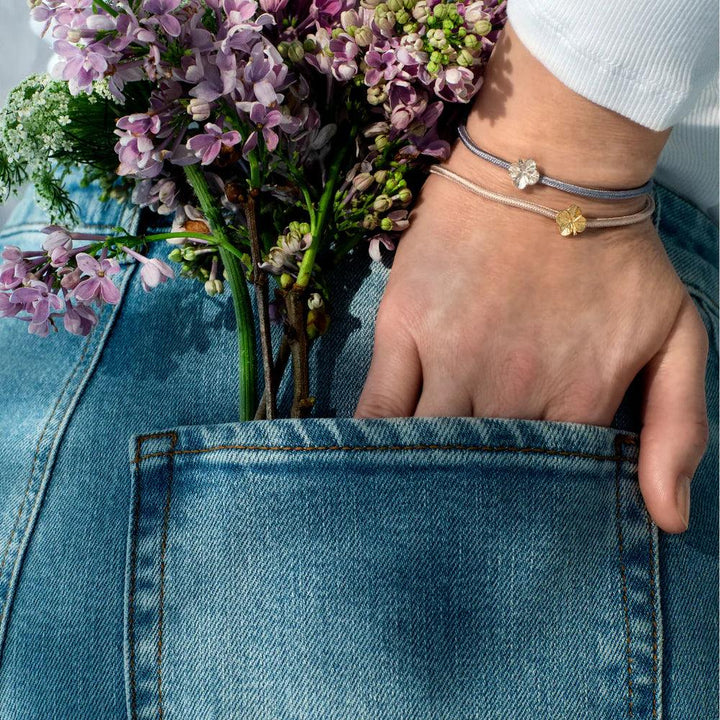Flora Danica Firkløver Silke Armbånd Rosa - Forgyldt – produktbillede 2