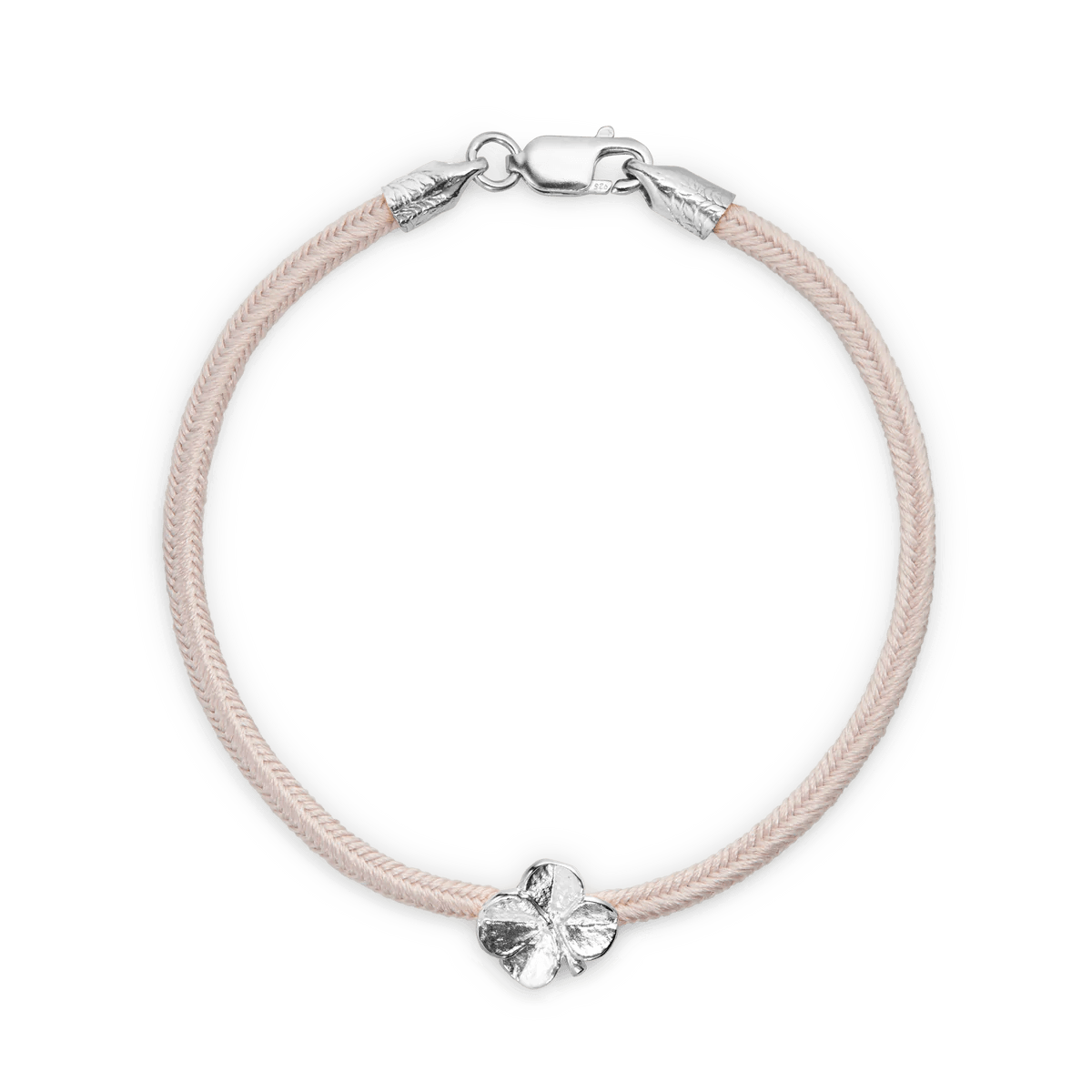 Flora Danica Firkløver Silke Armbånd Rosa - Sølv – 907.FLC-SILK-ROSE-S-001