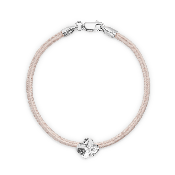 Flora Danica Firkløver Silke Armbånd Rosa - Sølv – 907.FLC-SILK-ROSE-S-001