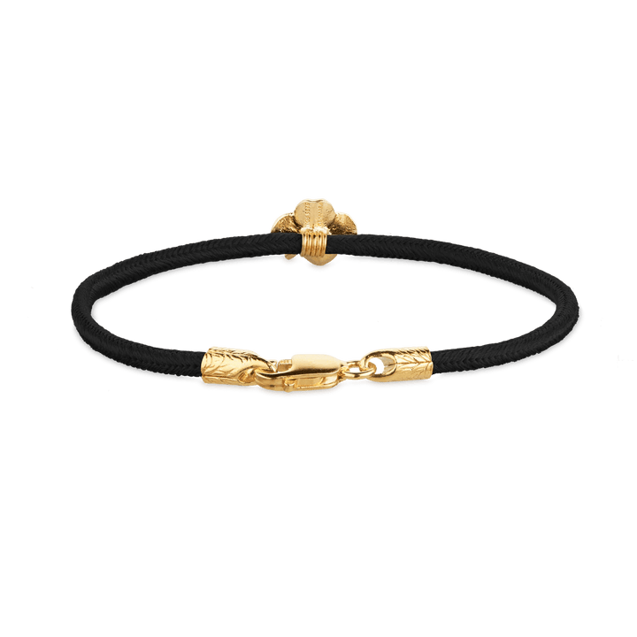 Flora Danica Firkløver Silke Armbånd Sort - Forgyldt – produktbillede 2