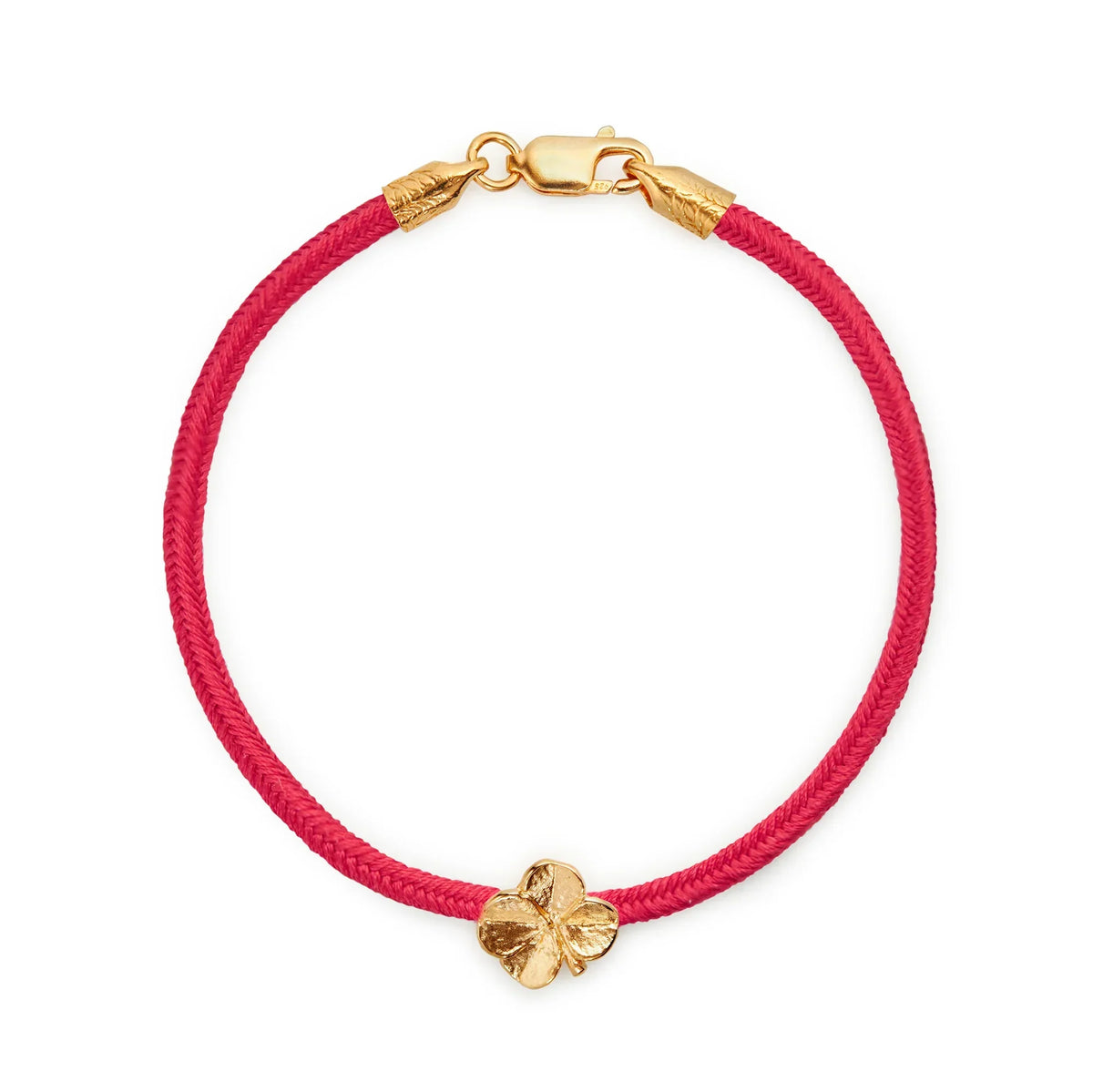 Flora Danica Firkløver Silkearmbånd Koral Rød – 907.FLC-SILK-RED-G-001