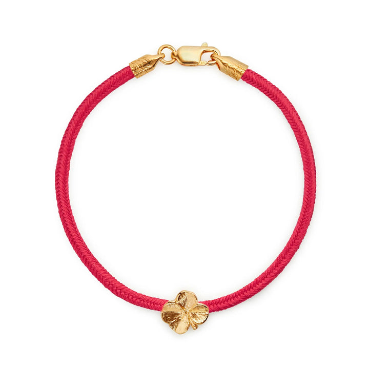 Flora Danica Firkløver Silkearmbånd Koral Rød – 907.FLC-SILK-RED-G-001
