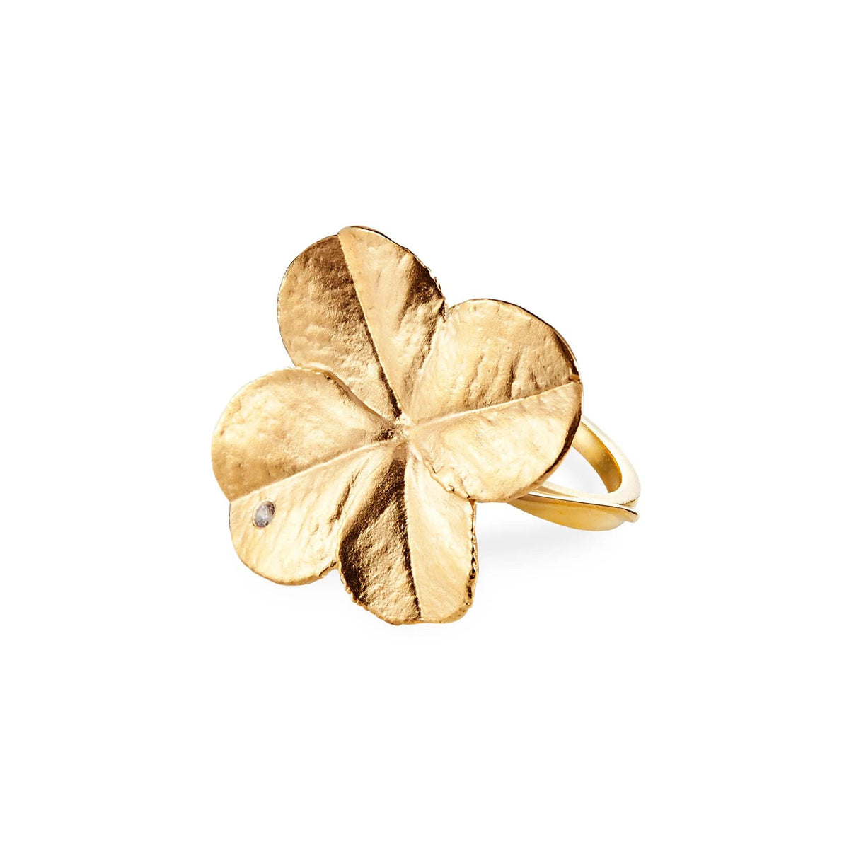 Flora Danica Firkløver Statement Ring - Sølv Forgyldt – 907.FLC-STRI-G-001