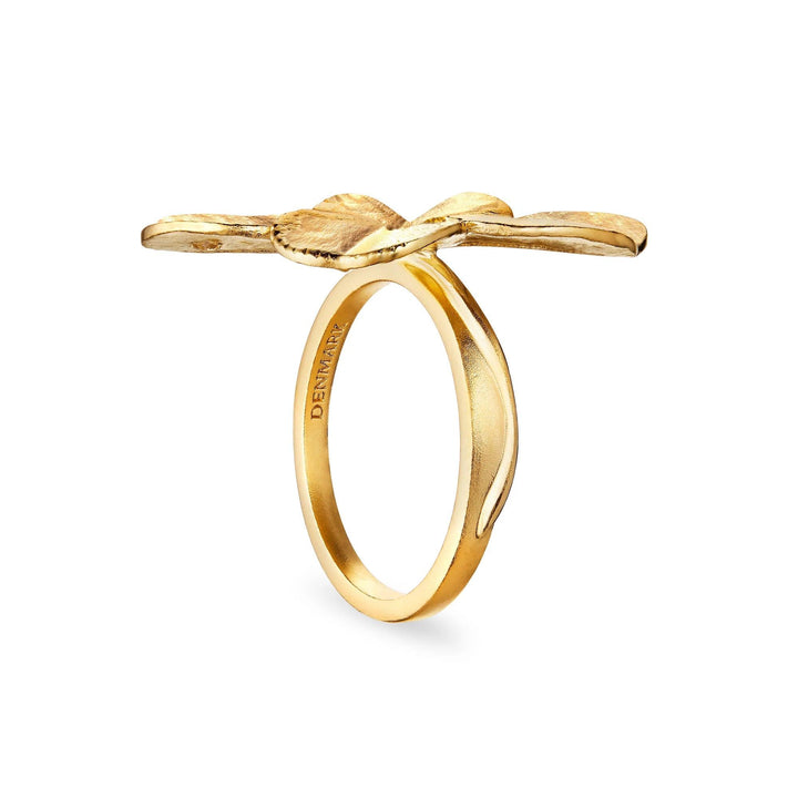 Flora Danica Firkløver Statement Ring - Sølv Forgyldt – produktbillede 2