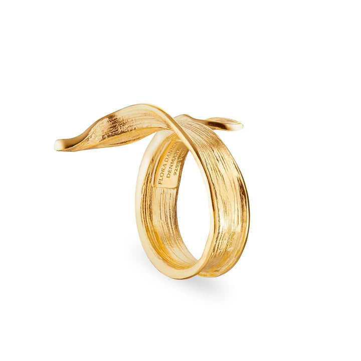 Flora Danica Græs Statement Ring - Sølv Forgyldt – 907.GR-STRI-G-001