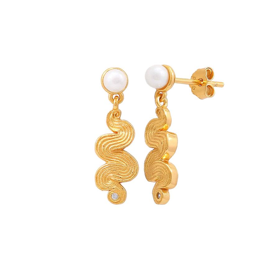 Hultquist Copenhagen Audrey Pearl Forgyldte Ørestikker – S08586G