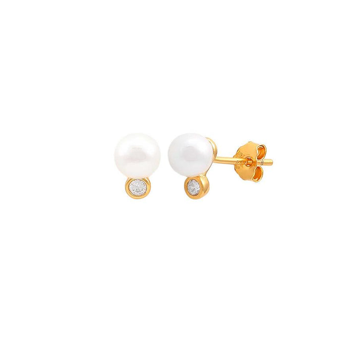 Hultquist Copenhagen Harper Pearl Forgyldte Ørestikker – S08605G