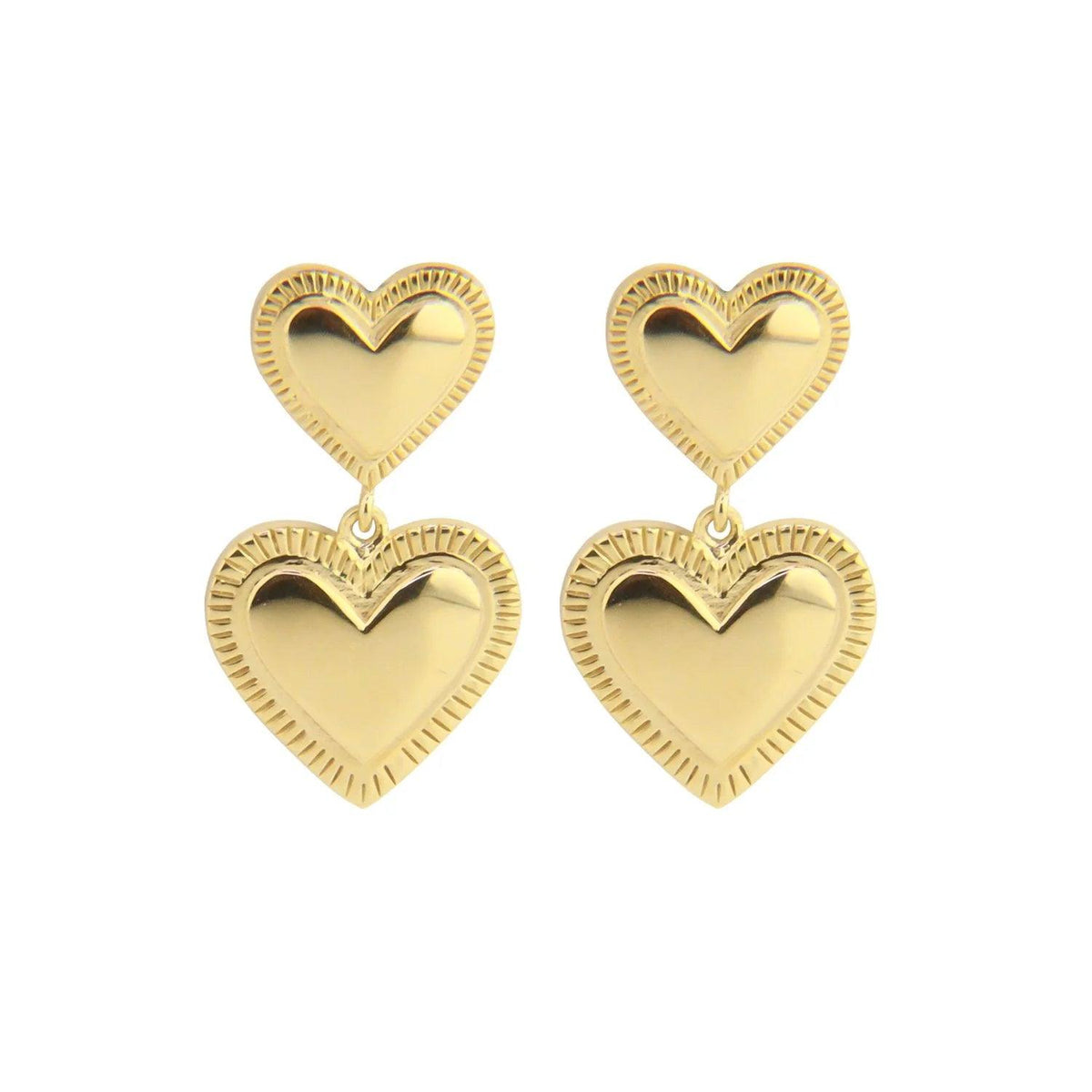 Jeberg Jewellry Rouge Noir Plain Heart Forgyldt Øreringe – 52905