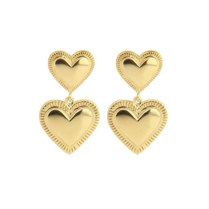 Jeberg Jewellry Rouge Noir Plain Heart Forgyldt Øreringe – 52905