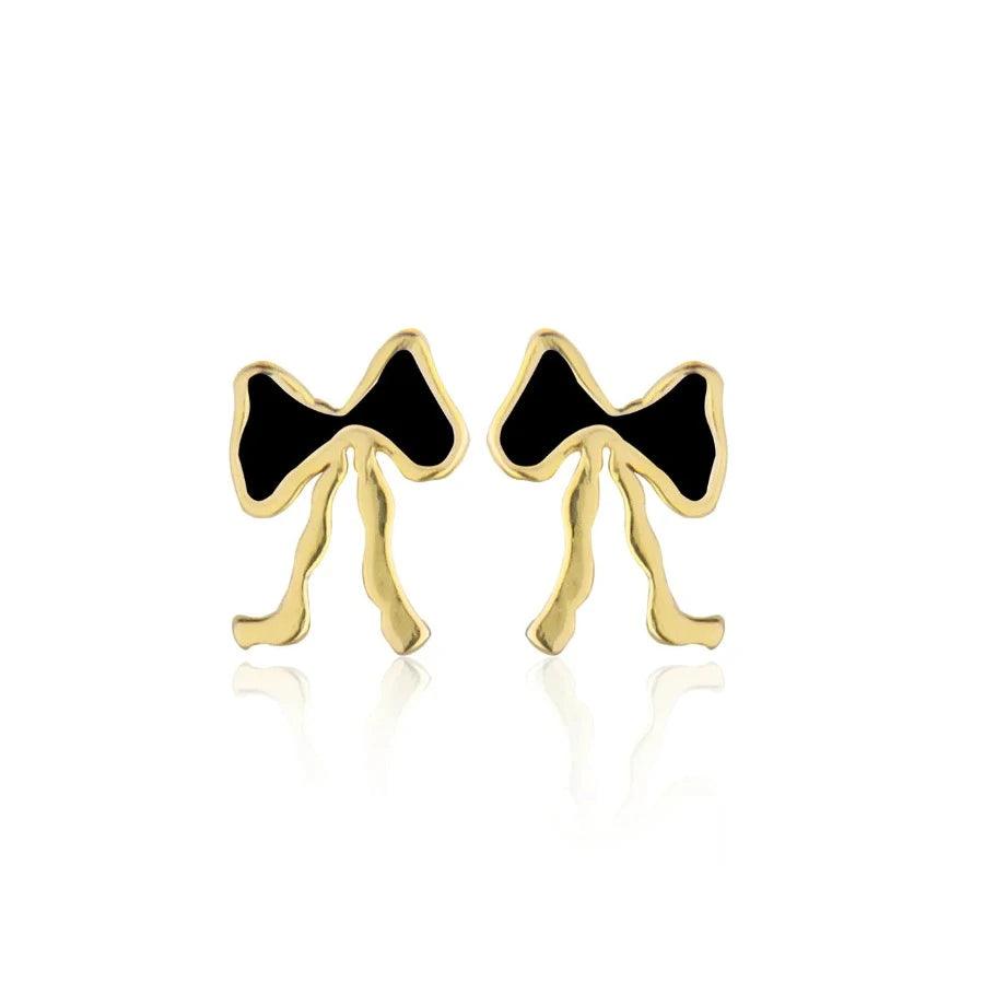 Jeberg Petite Bow Black Stud - Sløjfe Ørestikker – 52805