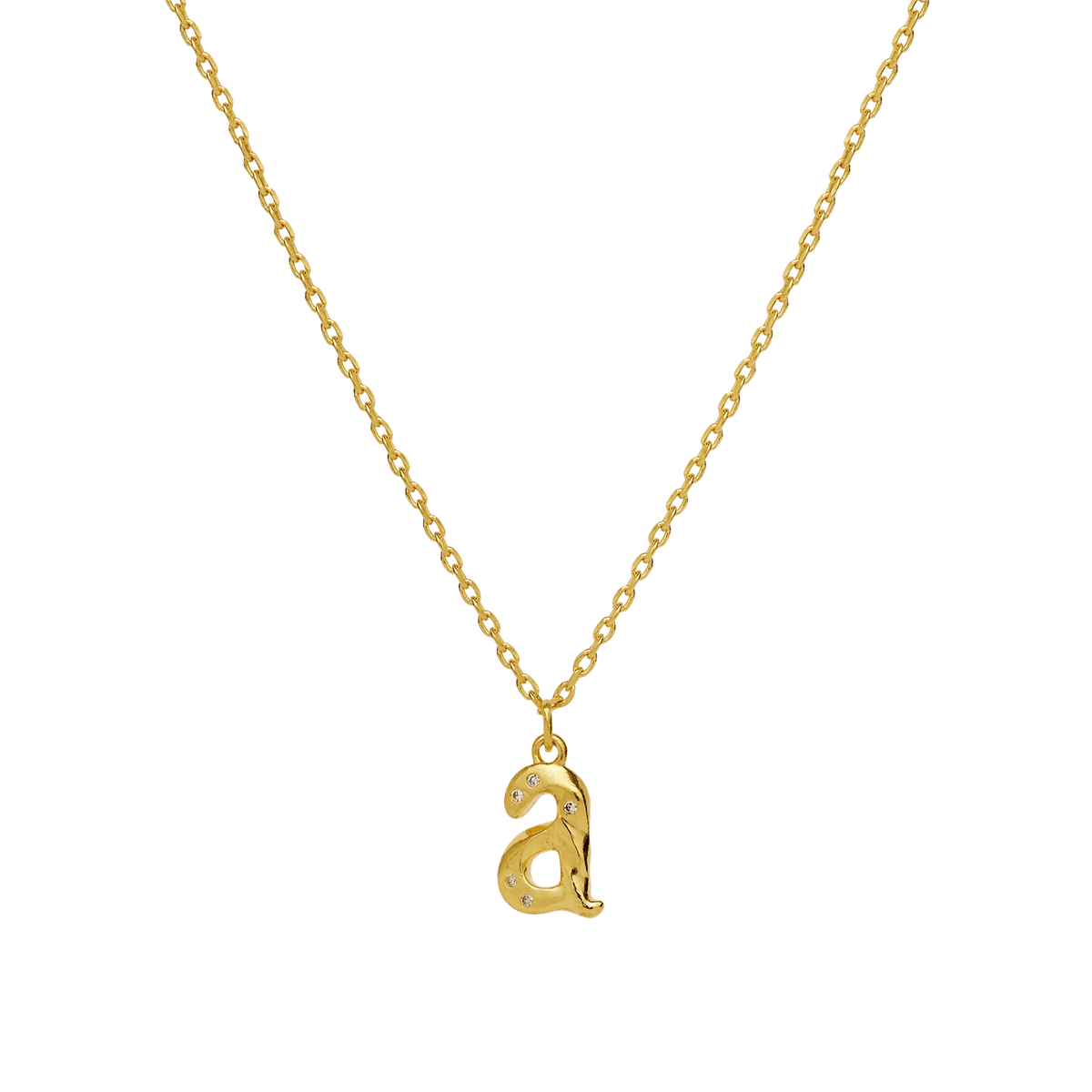 Maanesten Alphabet Letter Halskæde Forgyldt - Bogstavs Vedhæng A-Z – 2744A-001