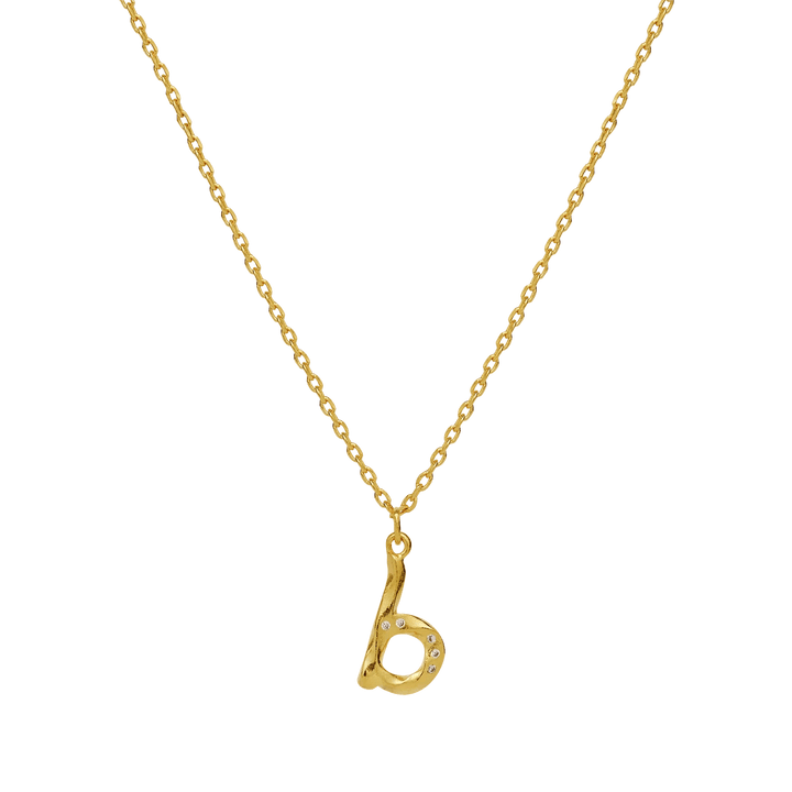 Maanesten Alphabet Letter Halskæde Forgyldt - Bogstavs Vedhæng A-Z – produktbillede 2