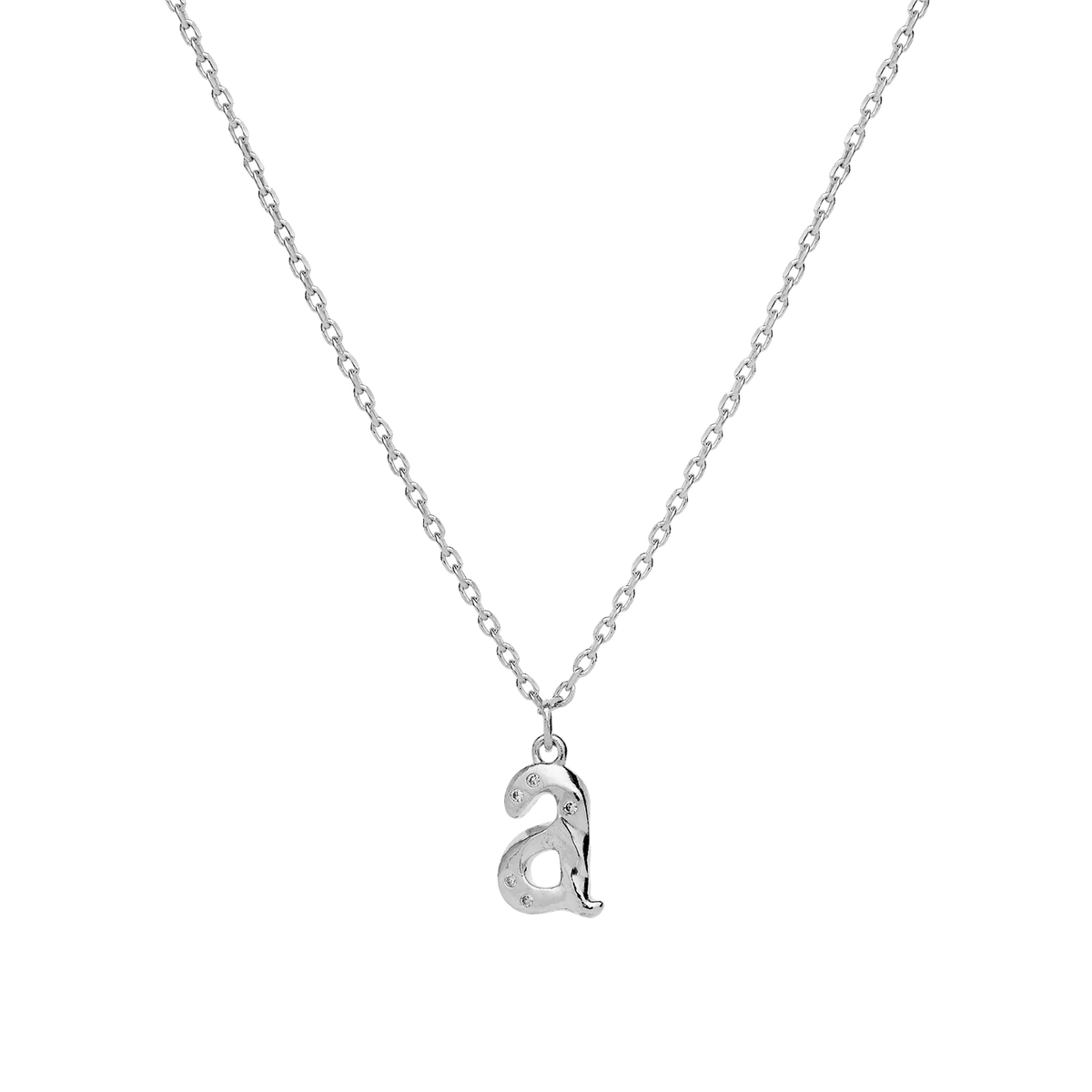 Maanesten Alphabet Letter Halskæde Sølv -  Bogstavs Vedhæng A-Z – 2744C-001