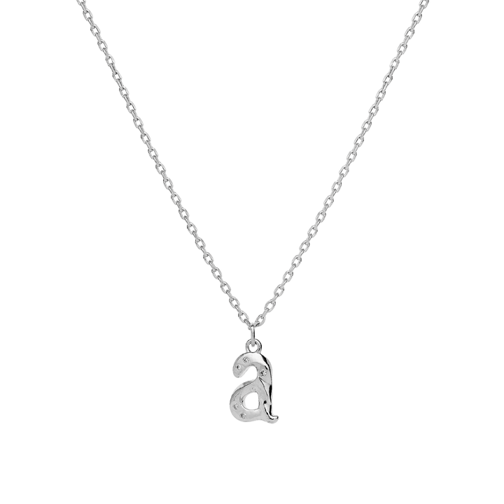 Maanesten Alphabet Letter Halskæde Sølv -  Bogstavs Vedhæng A-Z – 2744C-001