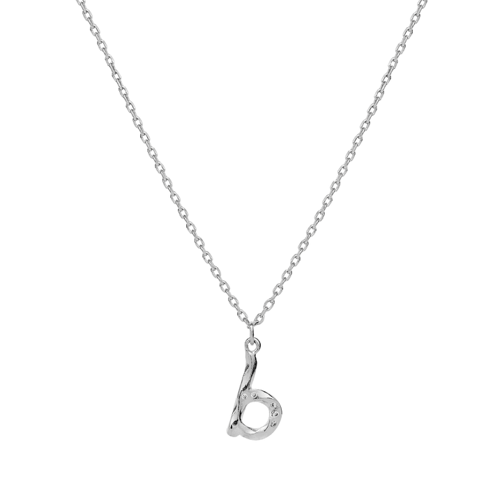 Maanesten Alphabet Letter Halskæde Sølv -  Bogstavs Vedhæng A-Z – produktbillede 2