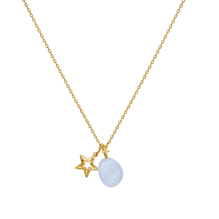Maanesten Blue Lace Air Spirit Pendant Vedhæng - Forgyldt – produktbillede 2