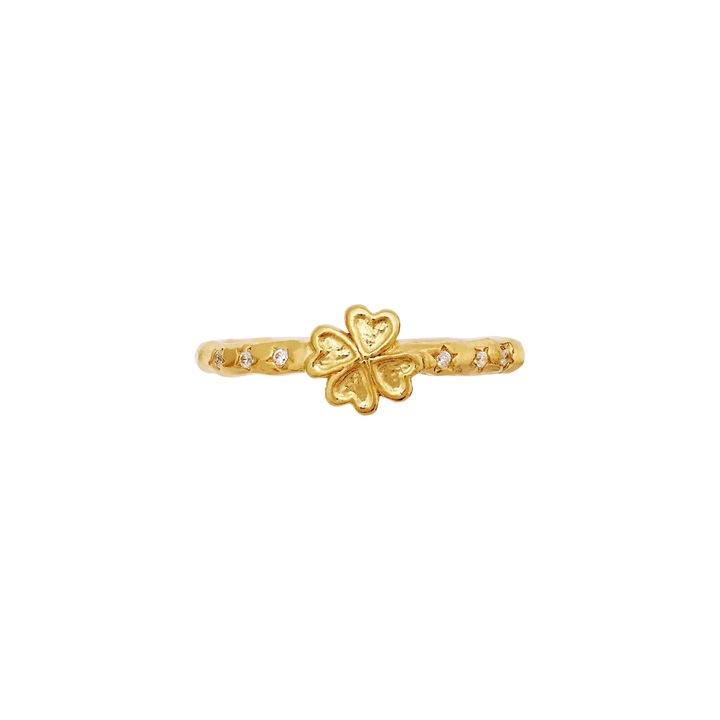 Maanesten Clover Ring – Forgyldt m. Firkløver & Zirkonia – produktbillede 2