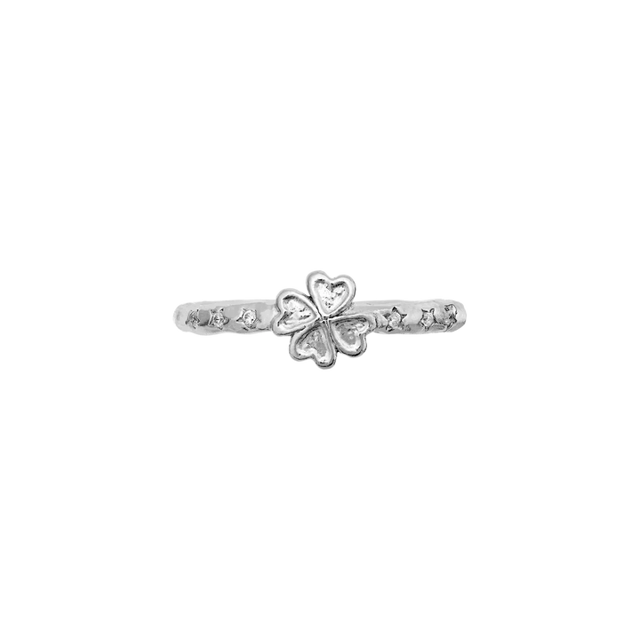 Maanesten Clover Sølv Ring – Firkløver & Zirkonia – produktbillede 2