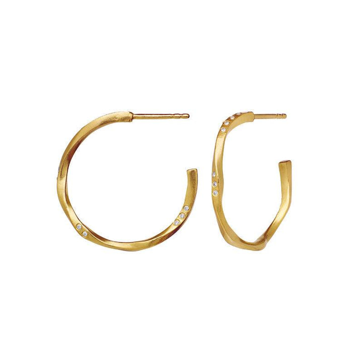Maanesten Echo Medium Hoops 23mm Forgyldt - 9862A – produktbillede 2