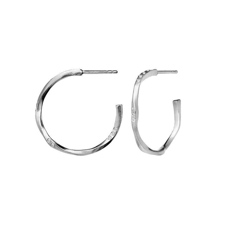 Maanesten Echo Medium Hoops 23mm i Sølv - 9862C – produktbillede 2