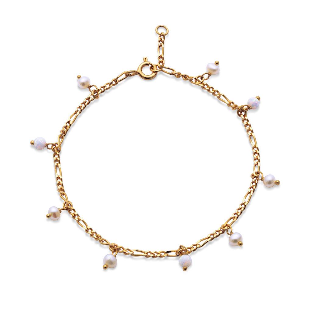 Maanesten Lula White Armbånd forgyldt - 8519A – 8519A