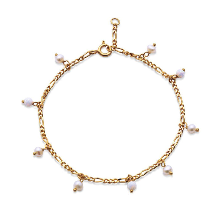 Maanesten Lula White Armbånd forgyldt - 8519A – 8519A