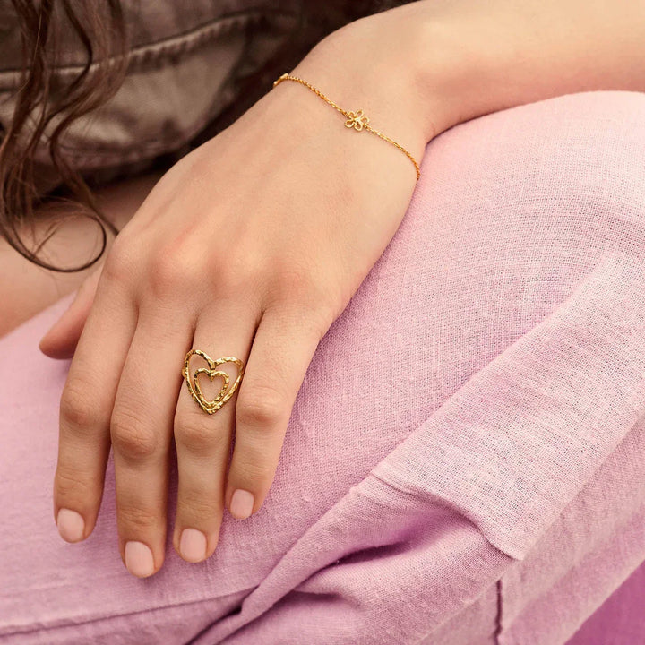 Maanesten Felicity Forgyldt Hjerte Ring – produktbillede 2