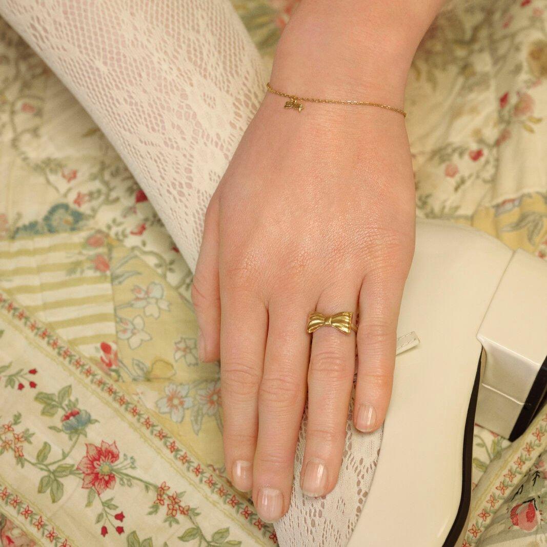 Maanesten Satin Forgyldt Ring Sløjfe – 4832A-002