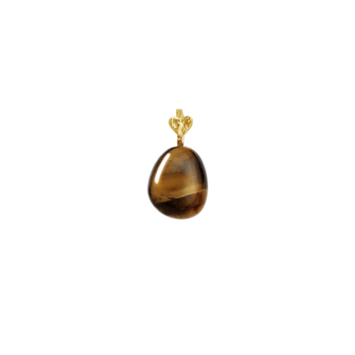 Maanesten Tiger Eye Earth Spirit Pendant Vedhæng - Forgyldt – 2830A